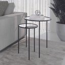 Ver imagem 1 de Mesa Lateral Tóquio - Conjunto 02 Peças Pés em Metal Tampo Espelhado