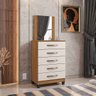 Cômoda Grécia 5 Gavetas com Espelho L01 - Doce Sonho Móveis CÔMODA QUARTO ESPELHO 5 GAVETAS2 Freijó/ - 1