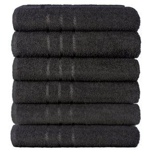 Kit 6 Toalhas de Banho Atacado Macia Direto de Fabrica Prata - Preto