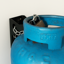 Ver imagem 3 de Suportes Fixo de Parede Botijão de Gás Organização Cozinha Aço Reforçado Preto