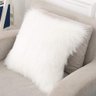 Kit 2 capas de almofada pelúcia branco para sofá decorativas - 2