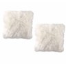 Kit 2 capas de almofada pelúcia branco para sofá decorativas - 1