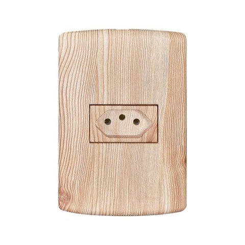 Tomada 2p+t 10a 250v com Placa 4x2 Matiz Pluzie:angelim