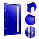 Ver imagem 2 de Porta Pivotante Alumínio Lambril Visione c/Pux.Esq. Elite Azul 240x150 Brimak