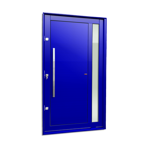 Porta Pivotante Alumínio Lambril Visione c/Pux.Esq. Elite Azul 240x150 Brimak