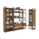 Ver imagem 7 de Kit Dormitorio 3 Portas 6 Gavetas Industrial Marrom/Canela/Preto