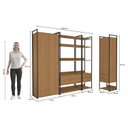 Ver imagem 6 de Kit Dormitorio 3 Portas 6 Gavetas Industrial Marrom/Canela/Preto