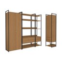 Ver imagem 2 de Kit Dormitorio 3 Portas 6 Gavetas Industrial Marrom/Canela/Preto