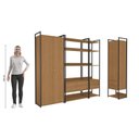 Ver imagem 5 de Kit Dormitorio 3 Portas 6 Gavetas Industrial Marrom/Canela/Preto