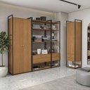 Ver imagem 1 de Kit Dormitorio 3 Portas 6 Gavetas Industrial Marrom/Canela/Preto
