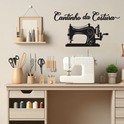 Cantinho da Costura Lettering Quadro em Madeira Mdf, Aplique de Parede, Decoração para Quarto e Casa - 2