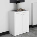 Ver imagem 4 de Kit Escritório com Mesa 3 Gavetas e Balcão 2 Portas Br Cor:branco