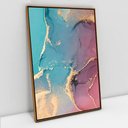 Ver imagem 1 de Quadro Decorativo em Canvas Abstrato Mármore Luxe Perolado TaColado Moldura Flutuante 4,5cm Freijó 9