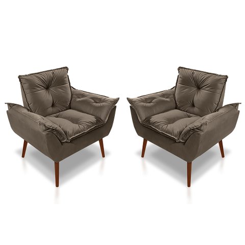 Kit 02 Poltrona Opala Decorativa 4 Almofadas 40 X 40
