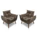 Ver imagem 1 de Kit 02 Poltrona Opala Decorativa 4 Almofadas 40 X 40