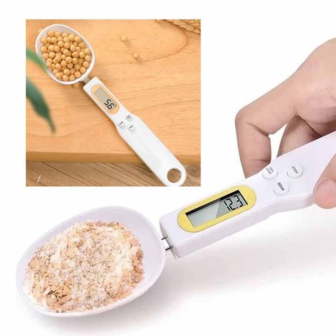 Colher Medidora Balança Digital Lcd Tempero Comida Grao Alimento Cozinha Cocçao Portatil Ralos e Ton