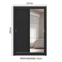 Ver imagem 4 de Guarda-roupa Solteiro 2 Portas de Correr com Espelho 4 Gavetas Preto Vivare Plus Madesa