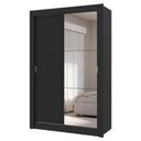 Ver imagem 3 de Guarda-roupa Solteiro 2 Portas de Correr com Espelho 4 Gavetas Preto Vivare Plus Madesa