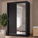 Ver imagem 1 de Guarda-roupa Solteiro 2 Portas de Correr com Espelho 4 Gavetas Preto Vivare Plus Madesa