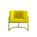 Ver imagem 2 de Kit 2 Poltronas + Sofá 2 Lugares Base de Metal Gold Balaqui Amarelo