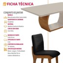 Ver imagem 5 de Conjunto Sala de Jantar Bella 8 Lugares Tampo Vidro Linho Preto Laq Off Cinamomo 220cm Moderna