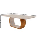 Ver imagem 4 de Conjunto Sala de Jantar Bella 8 Lugares Tampo Vidro Linho Preto Laq Off Cinamomo 220cm Moderna