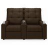 Poltrona de Cinema Reclinável 2 Lugares Baú Usb Mallie Fh9 Veludo Marrom - Mpozenato - 1