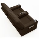 Ver imagem 7 de Poltrona de Cinema Reclinável 2 Lugares Baú Usb Mallie Fh9 Veludo Marrom - Mpozenato