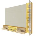 Ver imagem 4 de Home Luminare Reflecta 255 1 Torre para Tvs de até 85 Polegadas Off White Naturale - Gelius
