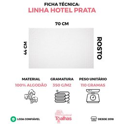 Kit 7 Toalhas de Rosto Atacado Macia Direto de Fabrica Prata - Branco - 4