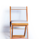 Ver imagem 2 de Conjunto Mesa 120x70 6 Cadeiras Dobrável Mel Estofado Creme Ref. DM120.6MC DMadeirastore