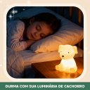 Ver imagem 2 de Luminária Cachorrinho Abajur LED Infantil para Pintar + Kit Pintura Tinta Guache Pincel Paleta