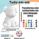 Ver imagem 6 de Luminária Cachorrinho Abajur LED Infantil para Pintar + Kit Pintura Tinta Guache Pincel Paleta