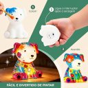 Ver imagem 7 de Luminária Cachorrinho Abajur LED Infantil para Pintar + Kit Pintura Tinta Guache Pincel Paleta