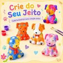 Ver imagem 5 de Luminária Cachorrinho Abajur LED Infantil para Pintar + Kit Pintura Tinta Guache Pincel Paleta