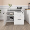 Ver imagem 5 de Armário Escritório F5 Office 1 Porta 3 Gavetas MDP 90cm Branco F5 Office