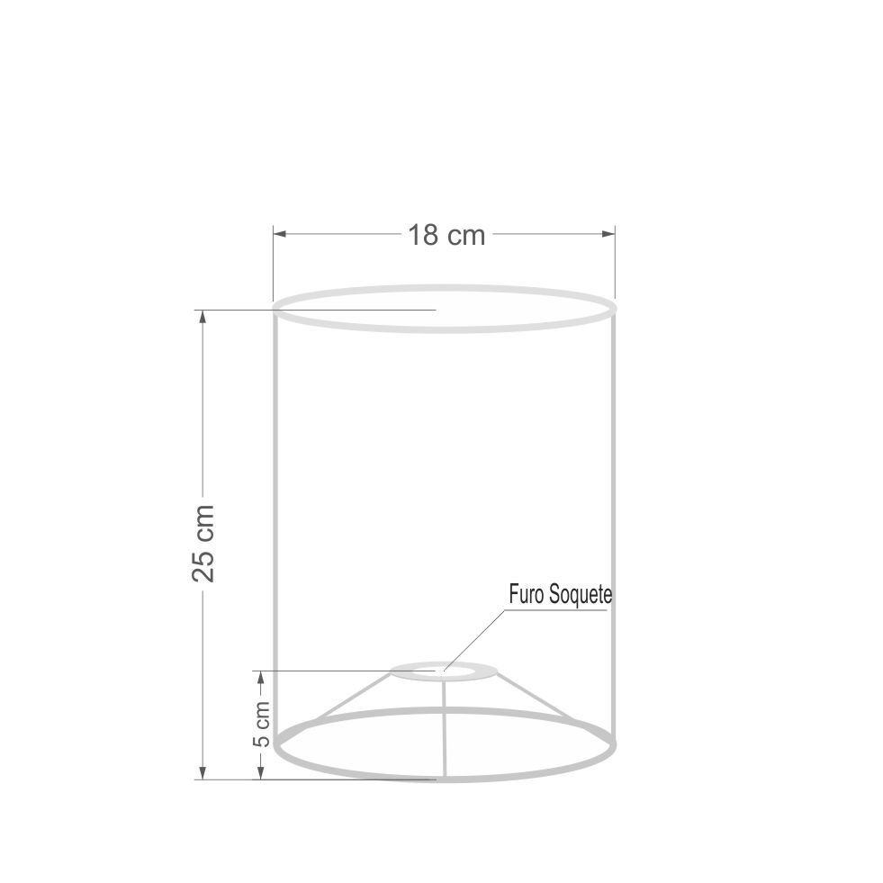 Cúpula Abajur e Luminária em Tecido Cilíndrica Vivare Cp-8006 Ø18x25cm - Bocal Europeu - Verde Folha - 3