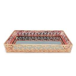Bandeja Espelhada Rosas Roses Elegantes Decorativa 26x12 - 1