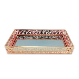 Bandeja Espelhada Rosas Roses Elegantes Decorativa 26x12 - 2