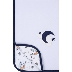 Manta para Bebê em Malha Matelasse Lunar Azul Marinho - Hug