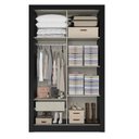 Ver imagem 4 de Guarda-Roupa Solteiro com Espelho 2 Portas de Correr e 1 Gaveta 200 x 120cm City Yescasa Preto
