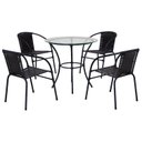 Ver imagem 2 de Conjunto para Jardim Mesa com 4 Cadeiras Solari Preto