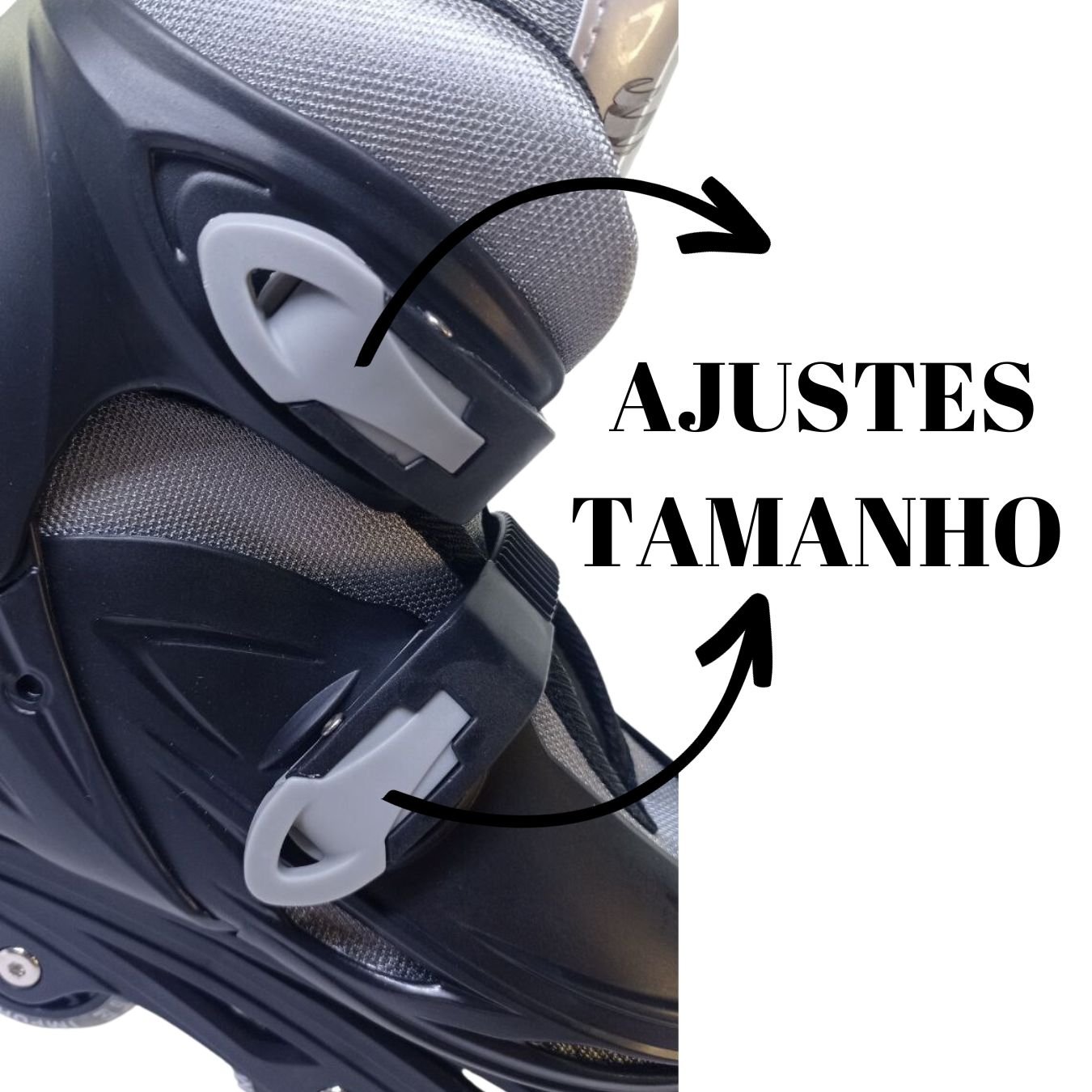 Patins Inline Roller de 4 Rodas Preto Elite Tamanho:36/39 - 3