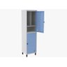 Roupeiro De Aço 2 Portas Insalubre Nr24 Locker Cadeado Azul Claro - 1