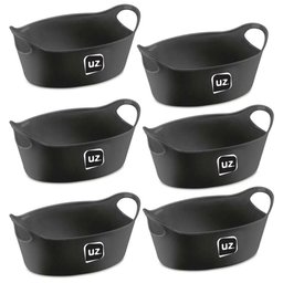 Kit 6 Cestos para Servir Porções Batata Frita Petiscos Preto Lanchonete Bar Restaurante Uz - 1