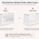 Ver imagem 4 de Berço 2 em 1 Cabeceira Reta 100% MDF Theo Branco/Neve/Renda