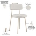 Ver imagem 7 de Kit 06 Cadeiras Decorativas Estofada Sala Jantar Barcelona Arena L02 Bouclê Cru - Lyam