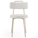 Ver imagem 3 de Kit 06 Cadeiras Decorativas Estofada Sala Jantar Barcelona Arena L02 Bouclê Cru - Lyam