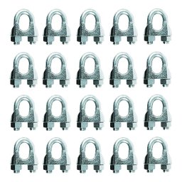 Kit 20 Grampo Clips para Cabo de Aço Pesado 3/8" - Starfer - 1