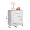 Ver imagem 3 de 777 - Comoda 4 Gavetas Doce Sonho Branco/branco (777.5) + 2617 - G. Roupa 3pts/2gv Doce Sonho Branco